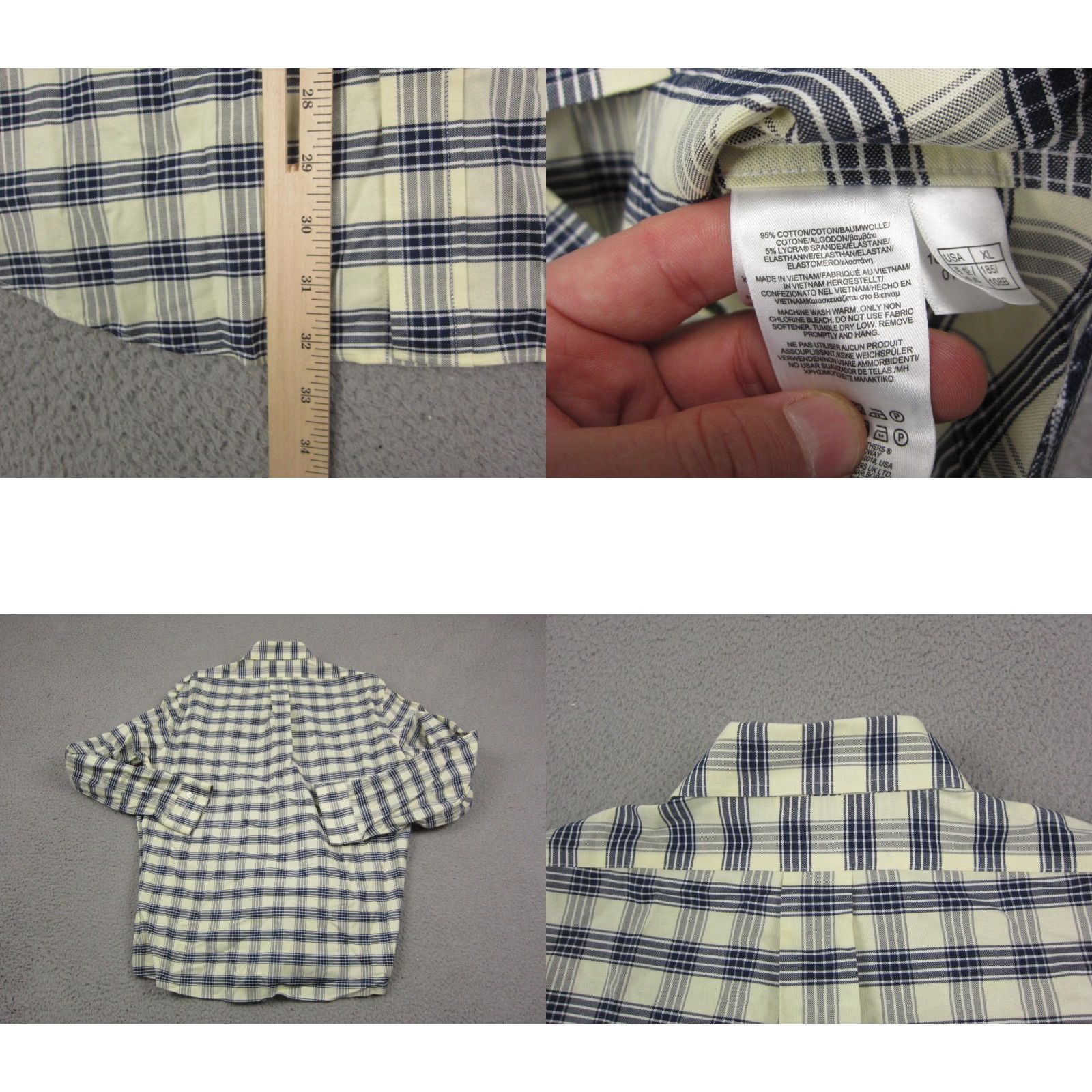 Brooks Brothers Brooks Brothers Shirt XL Blue Yellow Plaid Button-Up Mens Regular Collar Gift N/A Size US XL / EU 56 / 4 - 8 Thumbnail