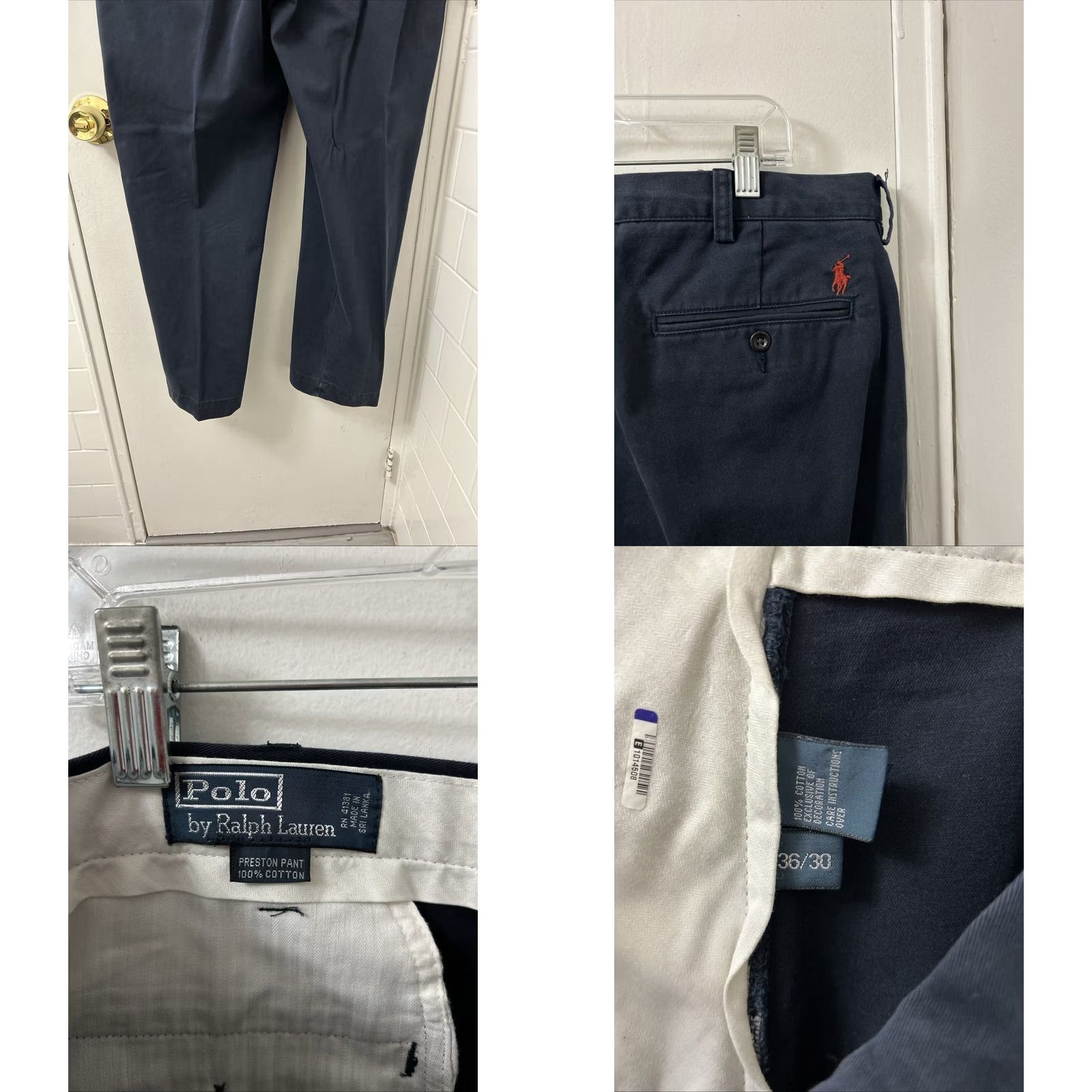 Polo Ralph Lauren VINTAGE Polo Ralph Lauren Preston Pants Mens 36x30 Navy Blue Chino Straight Fit Size US M / EU 48-50 / 2 - 8 Thumbnail