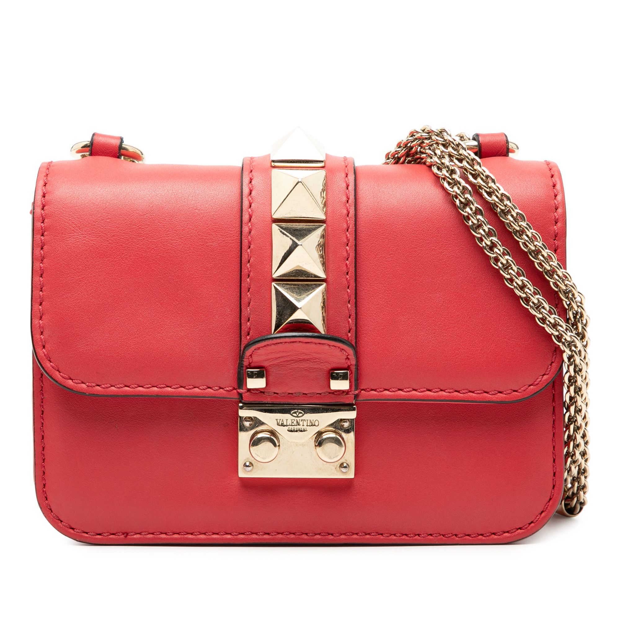 Valentino Valentino Mini Leather Rockstud Glam Lock Crossbody Size ONE SIZE - 1 Thumbnail