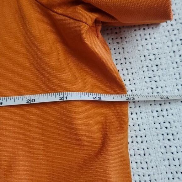 Designer Apostrophe Spandex Orange Belted Full Button Sz. XL Lined Ja Size XL / US 12-14 / IT 48-50 - 10 Thumbnail