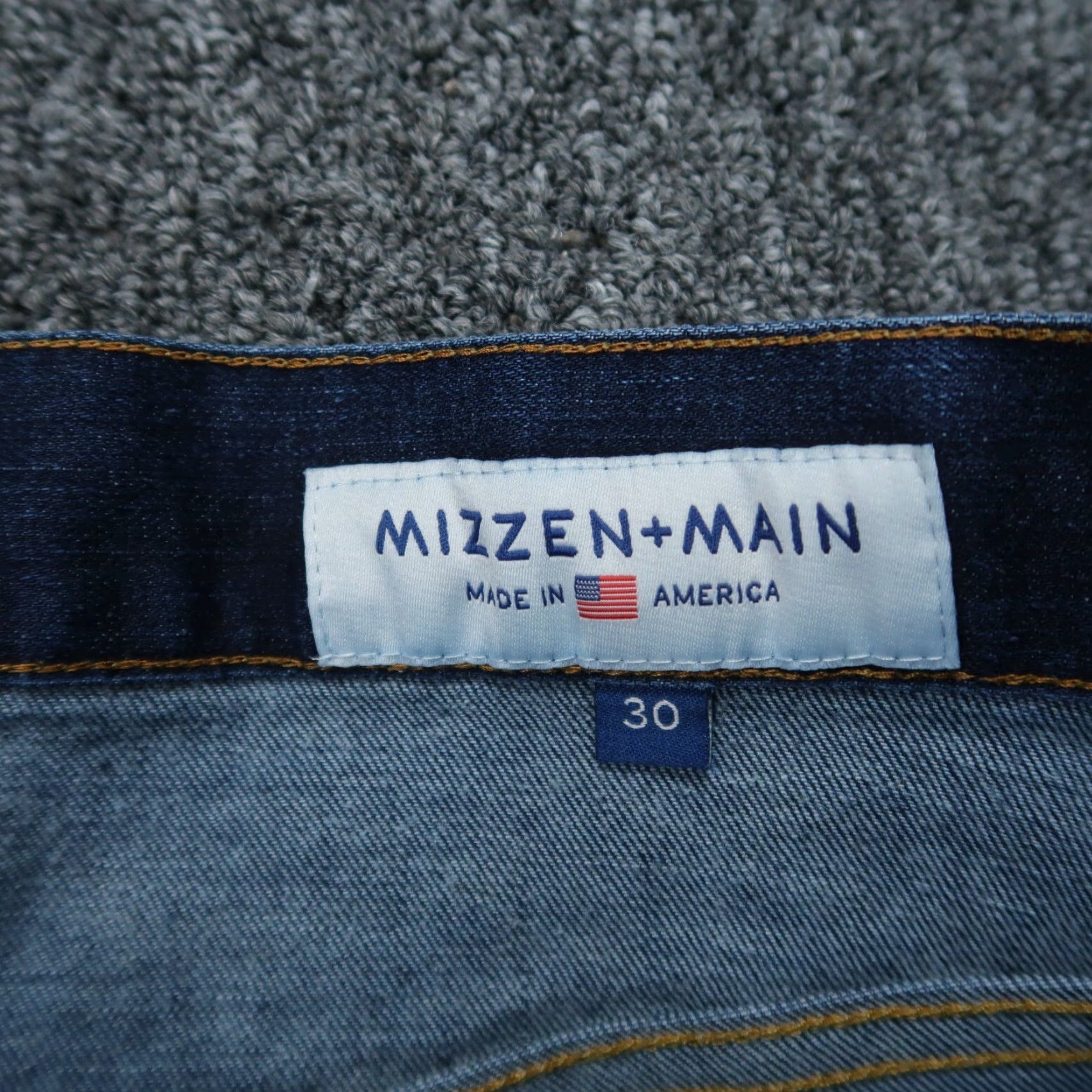 Mizzen+Main Mizzen+Main Jeans Men 30x28 Jeans 5-Pocket Indigo Denim Stretch Dark Blue 30 Regular 28 Inseam Mens Size US 30 / EU 46 - 4 Thumbnail