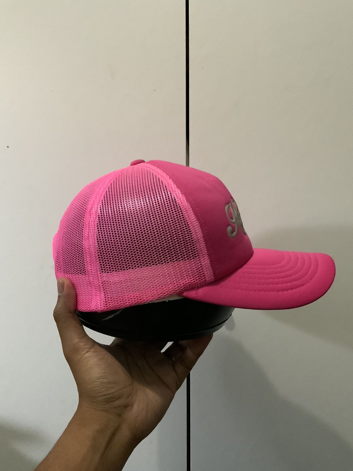 If Six Was Nine Hustler Hardcore Spellout Pink Trucker Hat Size ONE SIZE - 5 Thumbnail