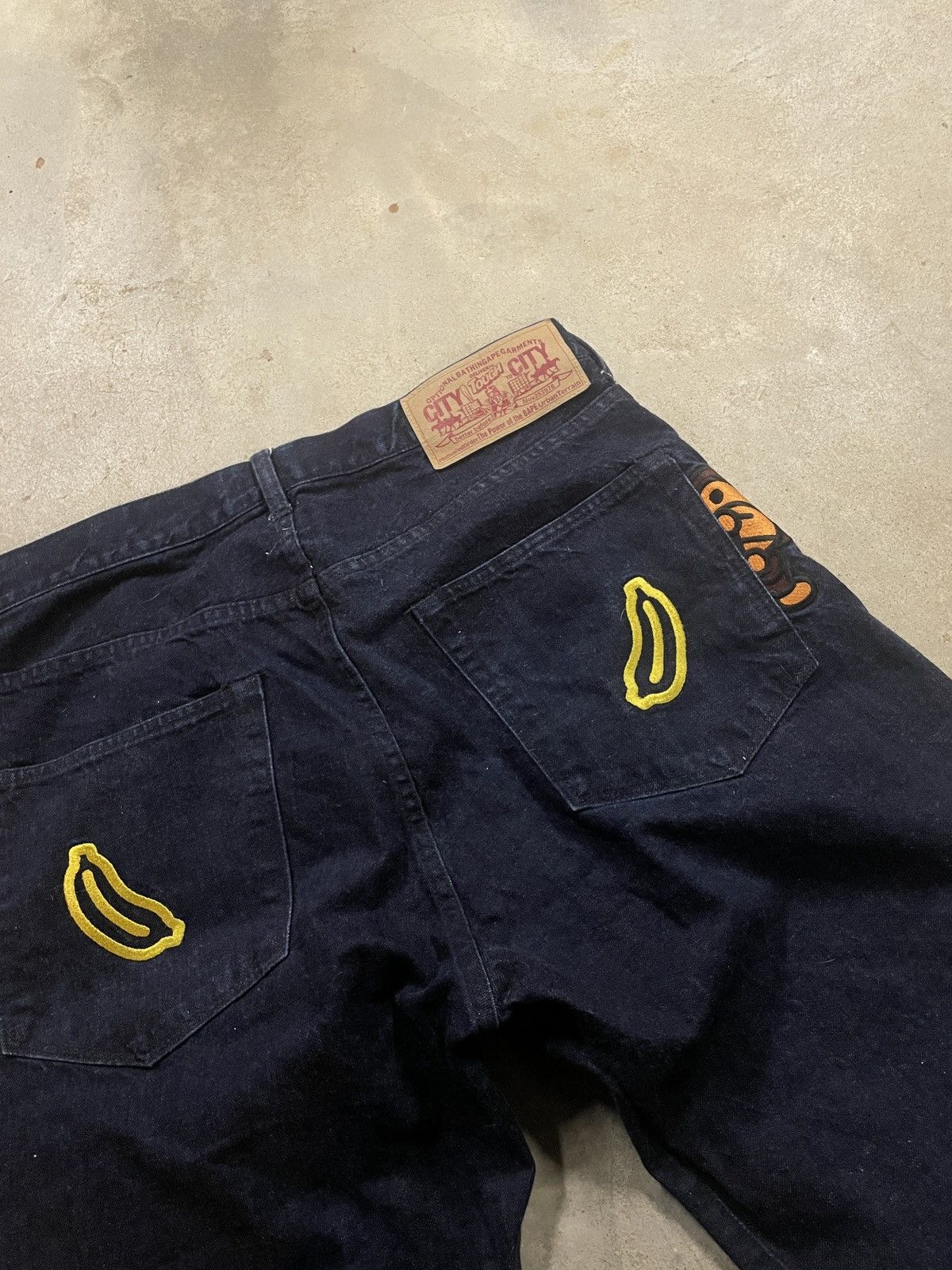 Bape × Nigo BAPE Baby Milo Banana DENIM Pants - a bathing ape size L Size US 32 / EU 48 - 4 Thumbnail