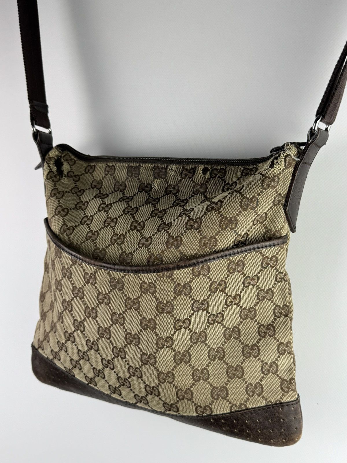 Gucci Vintage Gucci GG Canvas Monogram Shoulder Bag Beige 145857 Size ONE SIZE - 3 Thumbnail