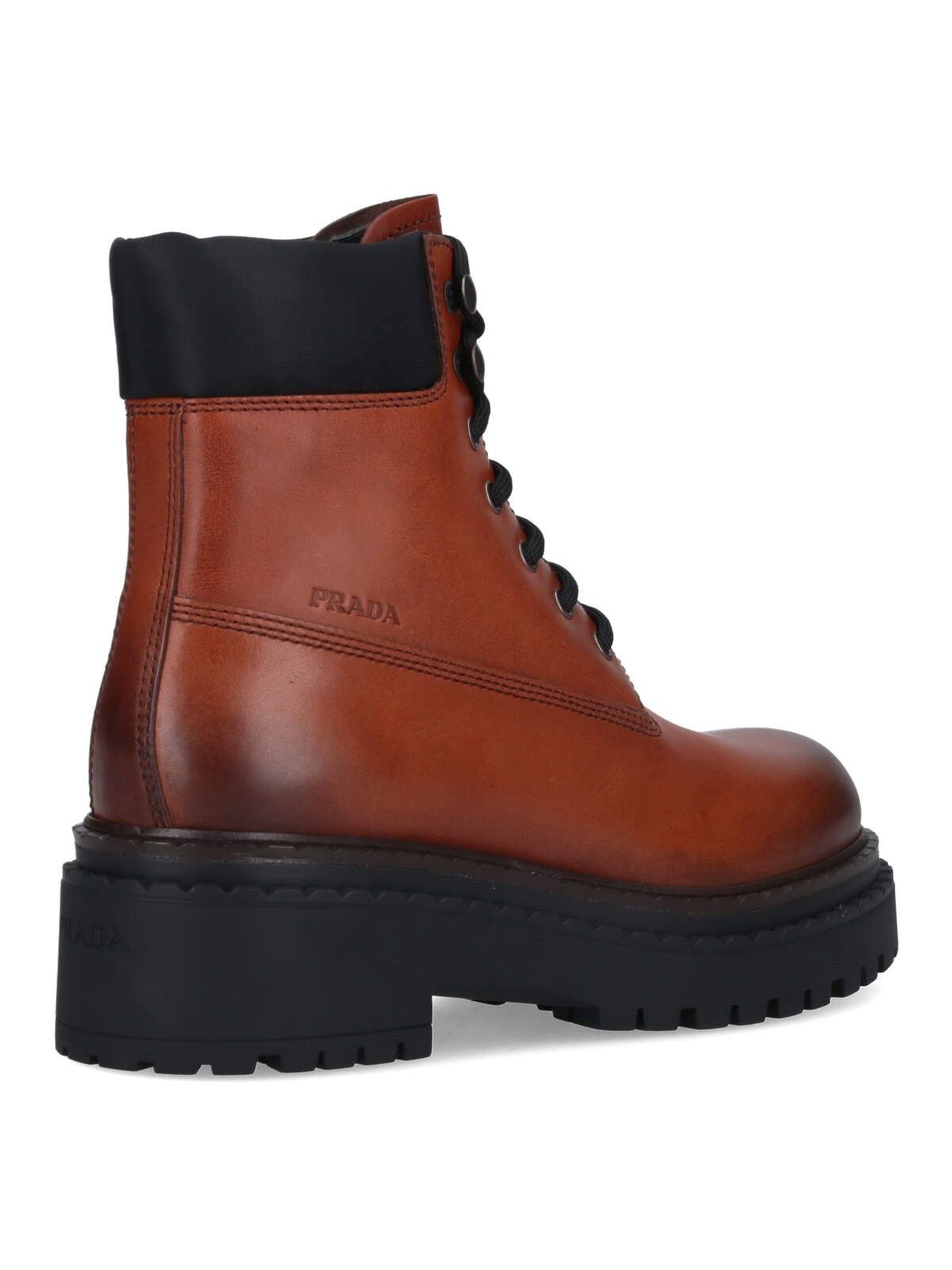 Prada o1la1rc1a0925 Leather Ankle Boots in Brown Size US 11 / EU 44 - 4 Thumbnail