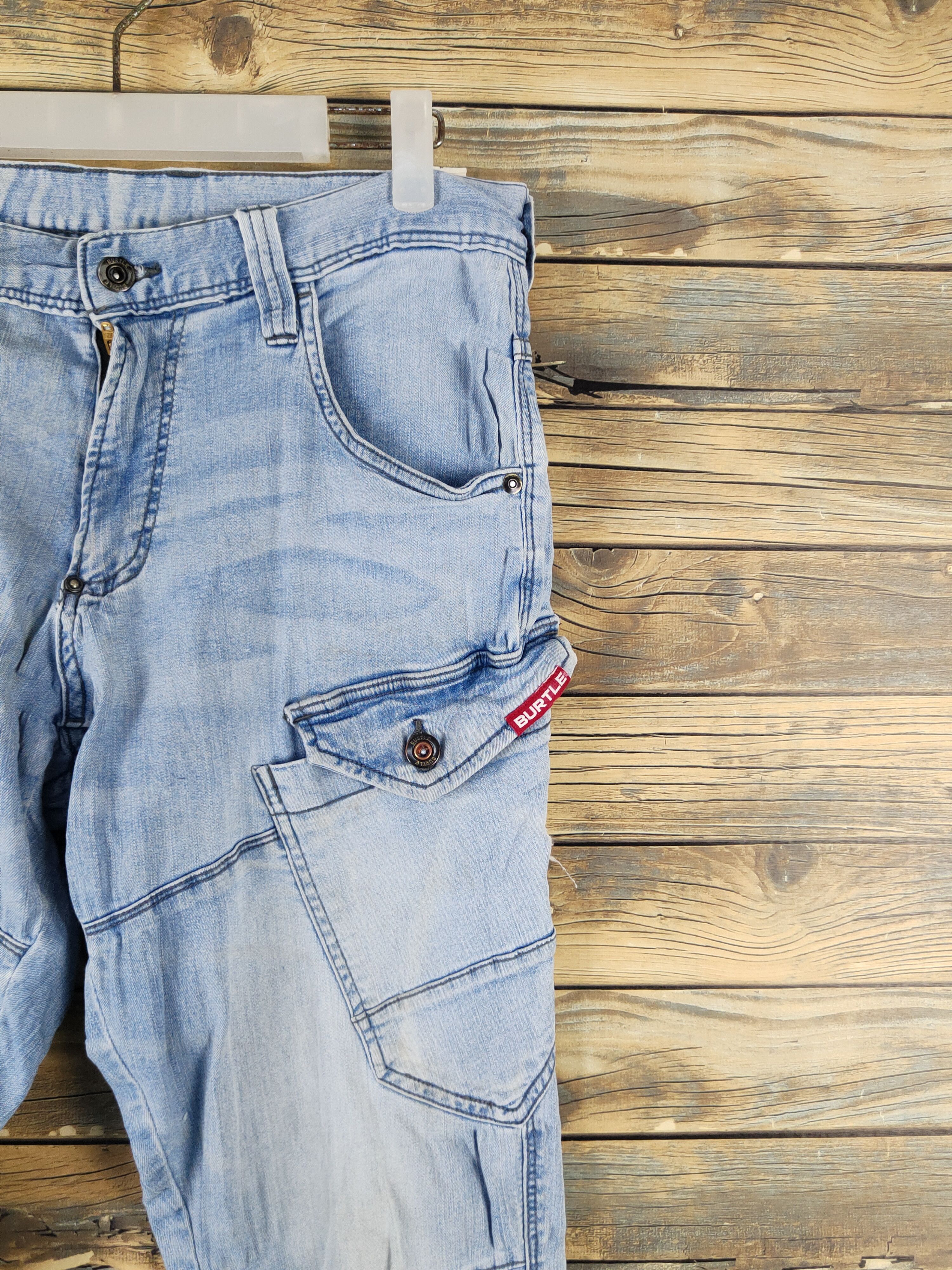 Japanese Brand × Vintage Burtle Blue Distressed Ripped Soft denim Jeans #W2073 Size US 32 / EU 48 - 5 Thumbnail