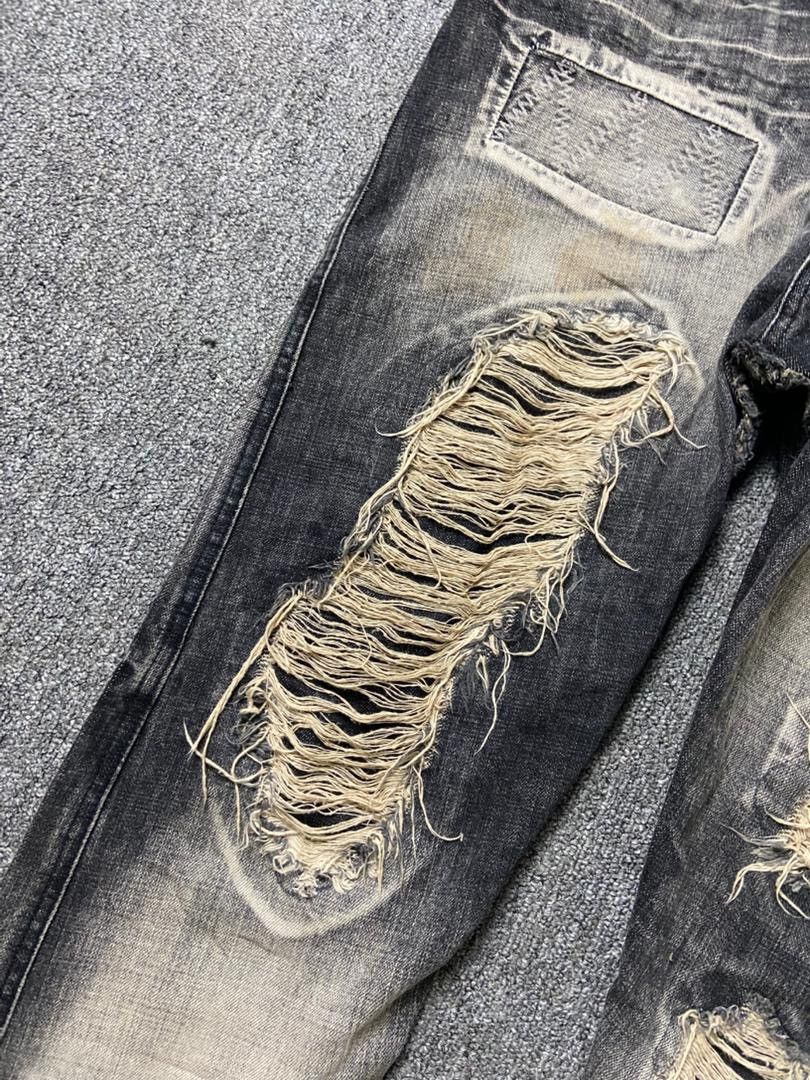 Japanese Brand Candy Stripper Brand Distressed Ripped Jeans (184) Size US 33 - 5 Thumbnail