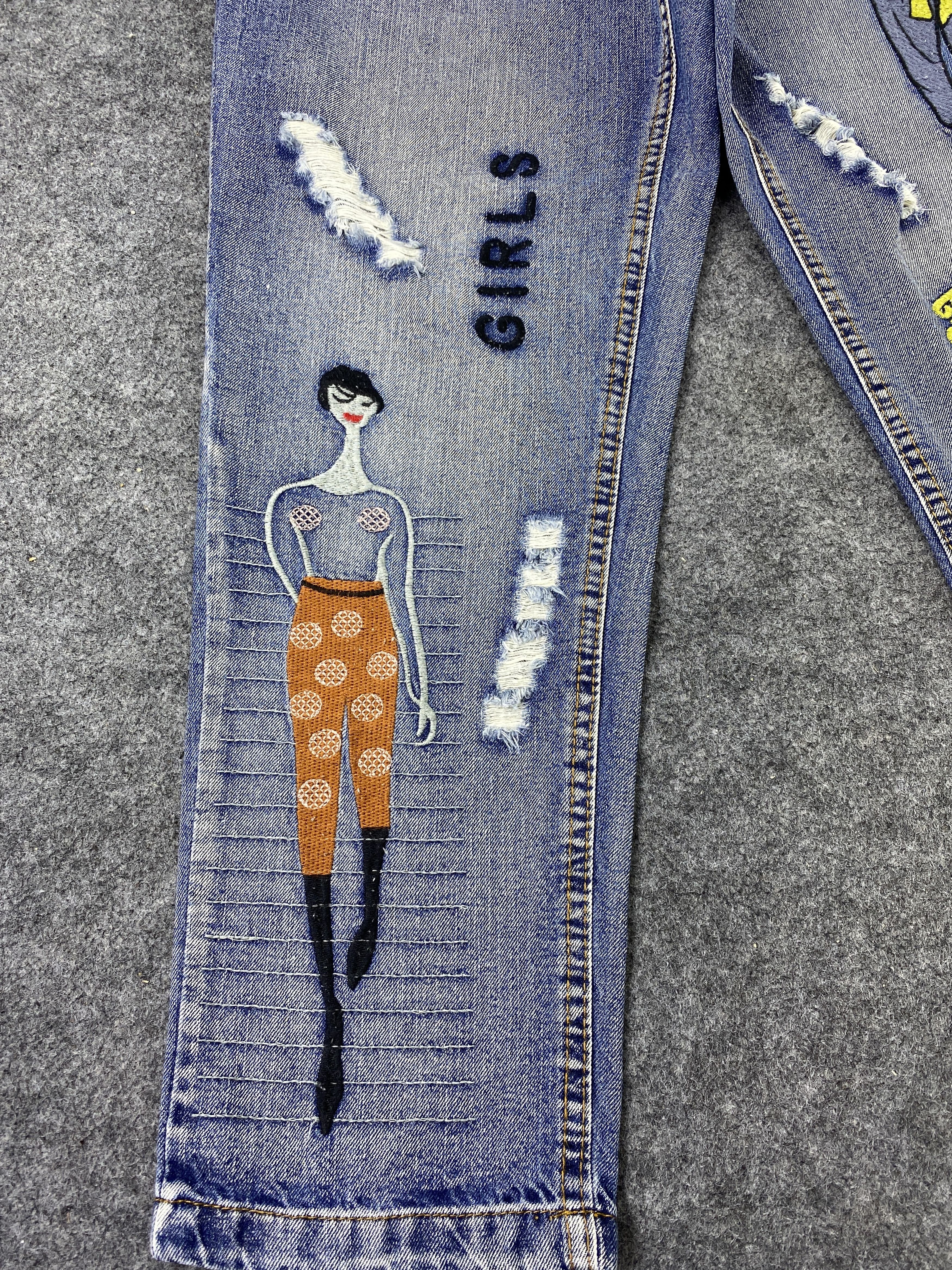 Japanese Brand Japanese Brand Distressed Joggers Denim - J1050 Size 24" / US 00 / IT 34 - 7 Thumbnail
