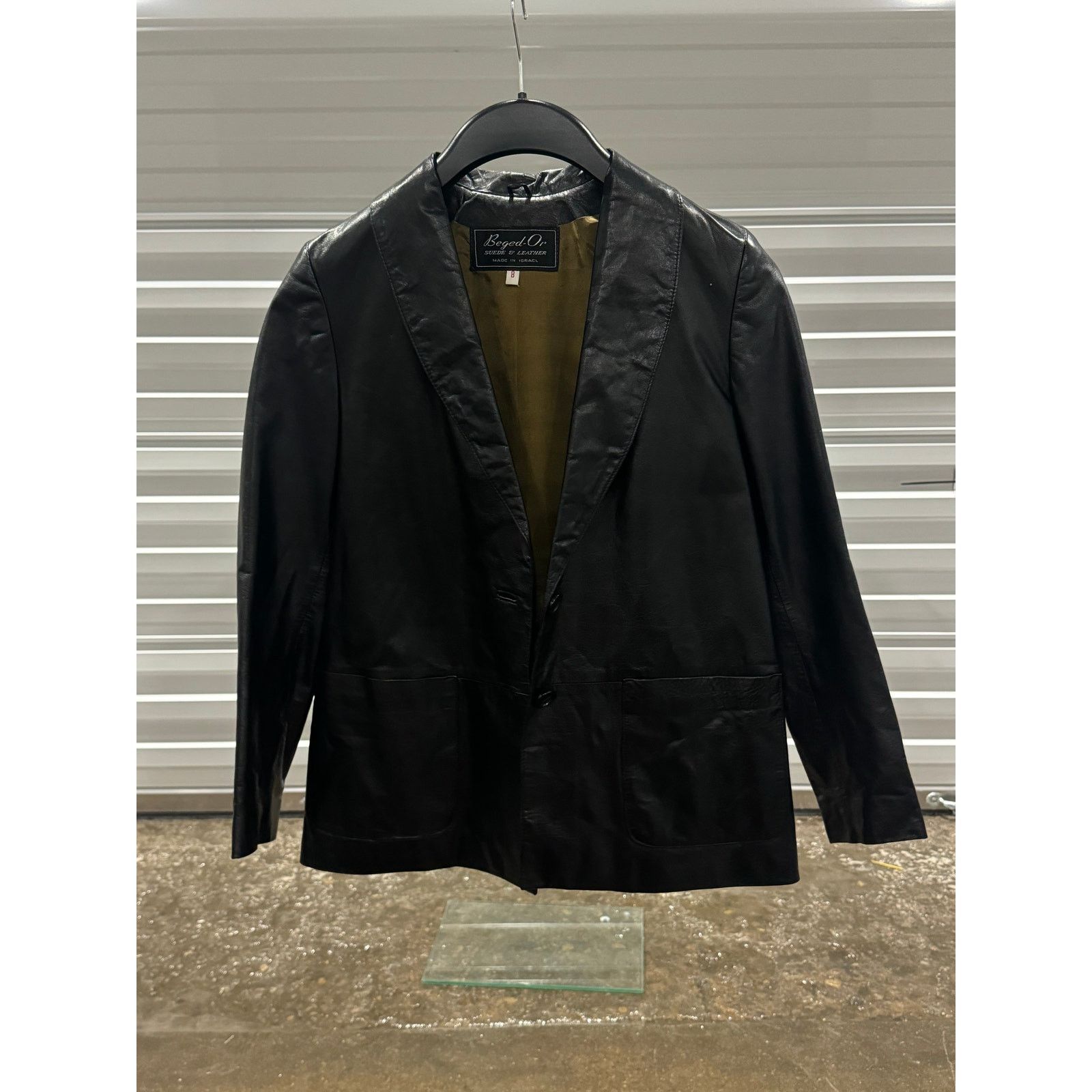 Vintage blk leather blazer Size S / US 4 / IT 40 - 1 Thumbnail