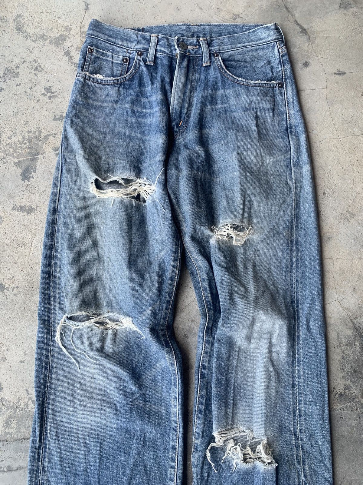 Edwin Distressed SOMETHING EDWIN S505 selvedge. Size US 28 / EU 44 - 1 Thumbnail