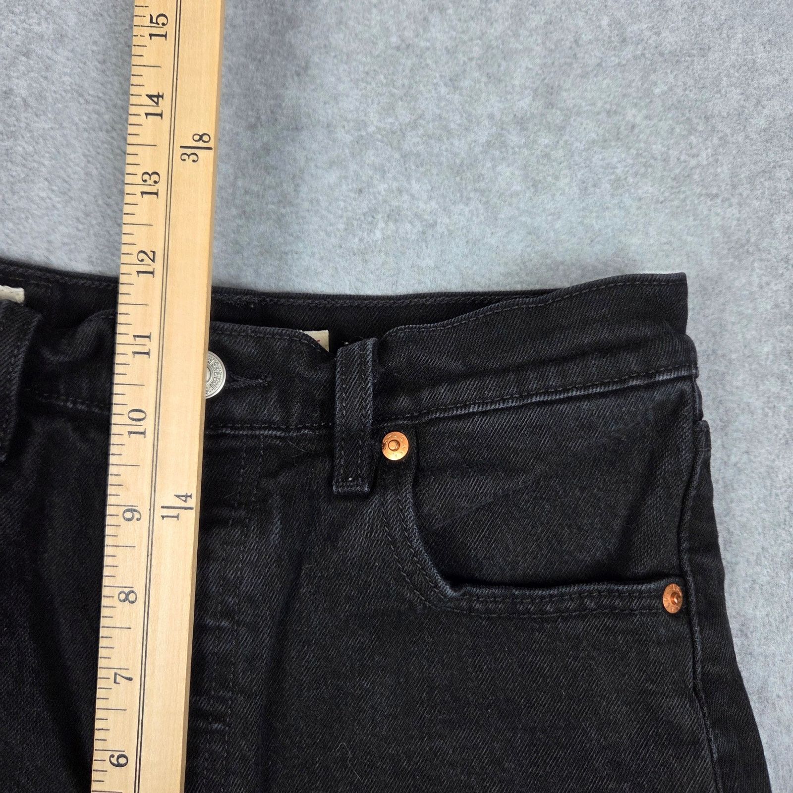 Levi's Levi's Premium 26 Black Ribcage Shorts Button Fly Cut Offs Size 26" / US 2 / IT 38 - 11 Thumbnail