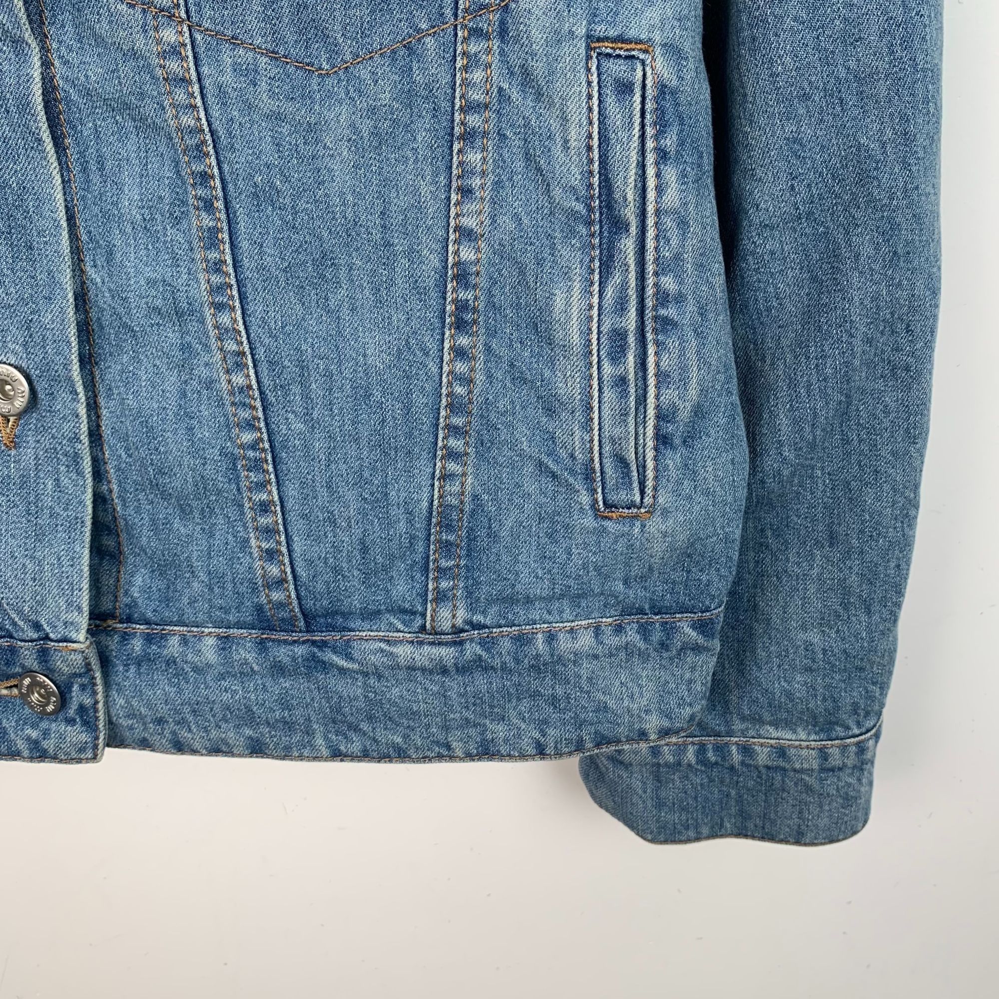 Miu Miu Miu Miu Denim Jacket With Faux Fur Collar & Patches Size S / US 4 / IT 40 - 4 Thumbnail