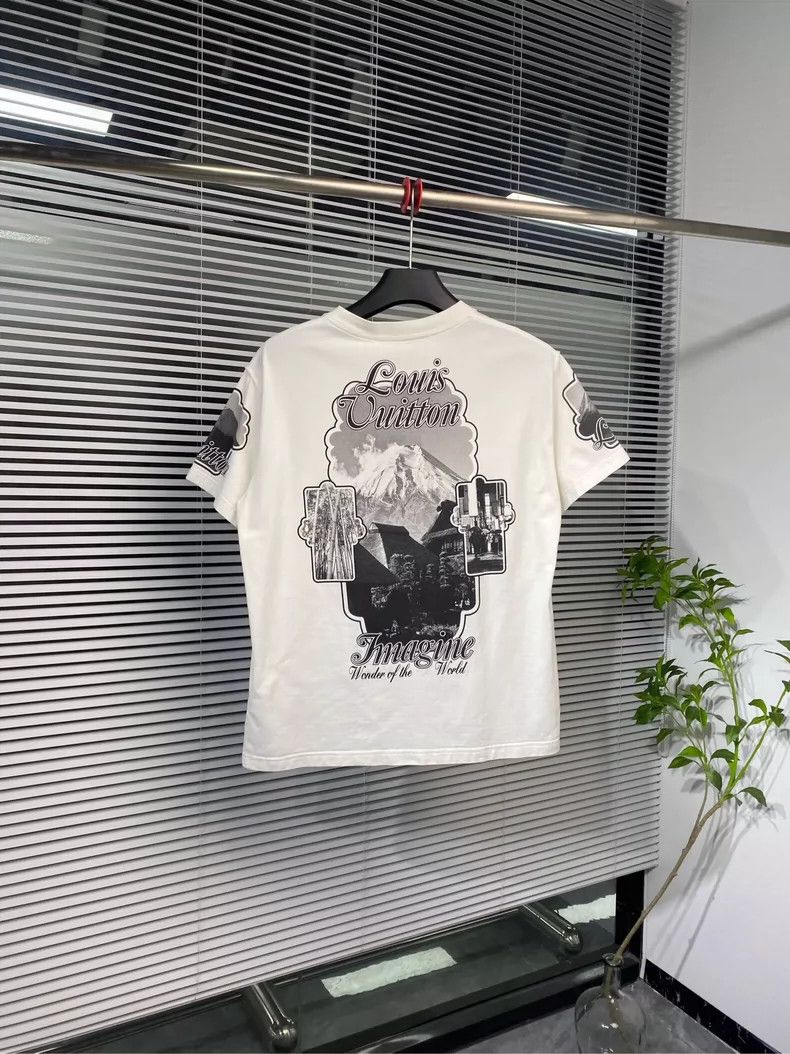 Louis Vuitton LOUIS VUITTON White Snow Mountain Photo Letter Short Sleeve Size US M / EU 48-50 / 2 - 2 Thumbnail