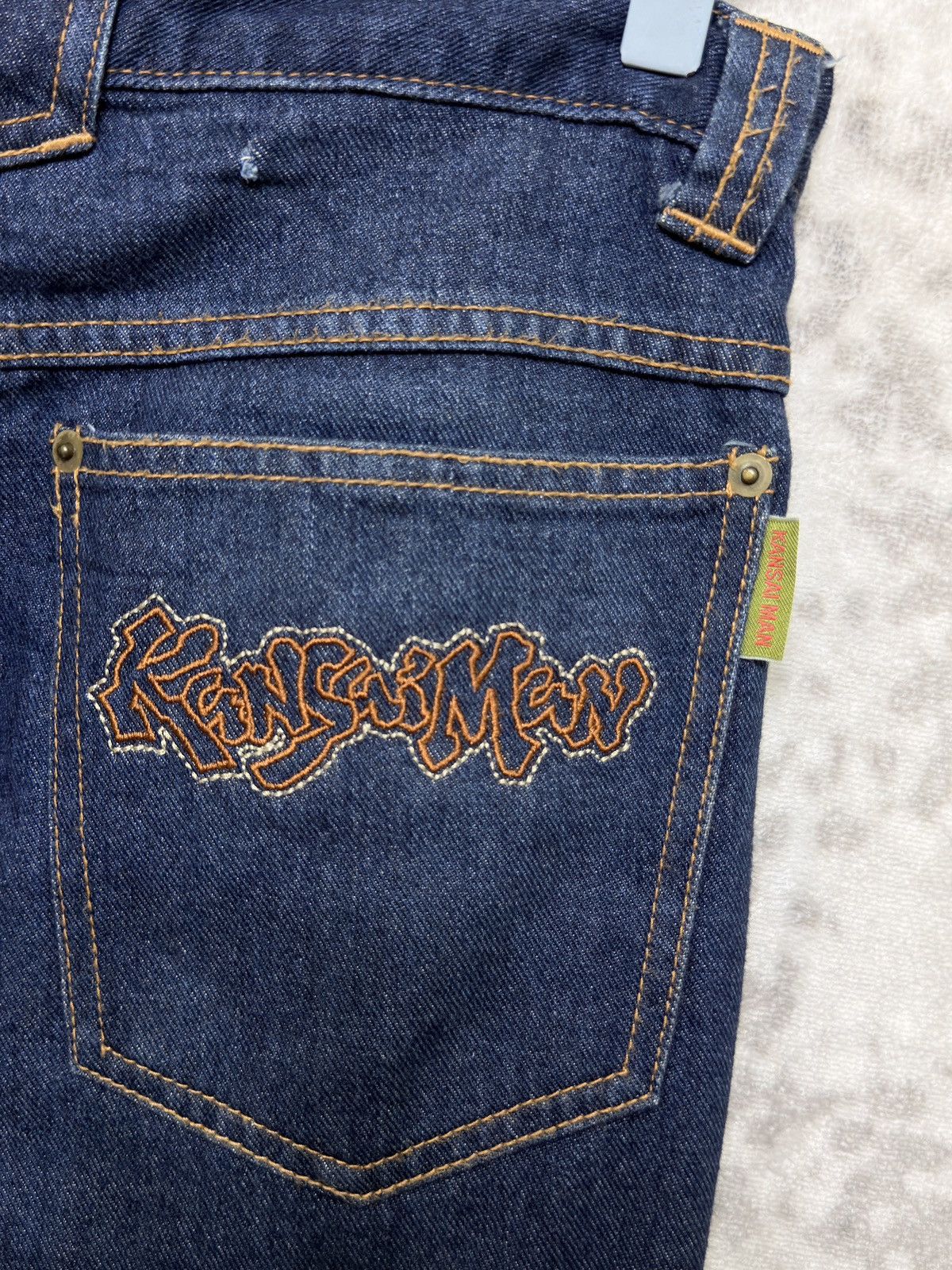 Japanese Brand × Kansai Yamamoto × Vintage Baggy KANSAI MAN Embroidery Back Logo Soft Denim Size US 28 / EU 44 - 13 Thumbnail