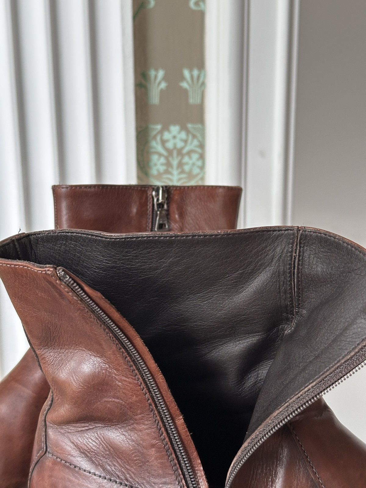 Prada PRADA Zip Brown Leather Perforation Boots Size: 8,5 / 42,5 Size US 8.5 / EU 41-42 - 17 Thumbnail