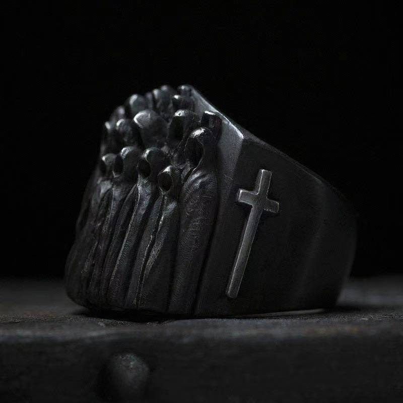 Jewelry Ghoust Dark Jewelry Rings Open Size Chrome Ring (Size 7-13) Size ONE SIZE - 2 Thumbnail