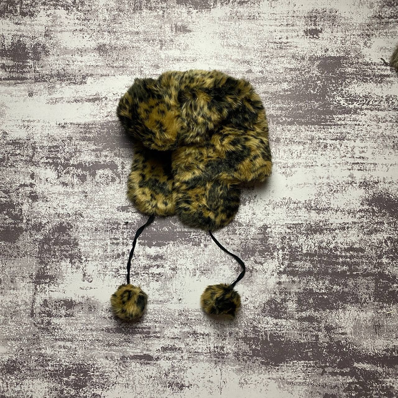 Japanese Brand Ushanka Trapper Hat Furry Mohair Fuzzy Fur Hat Y2K Leopard Size ONE SIZE - 1 Thumbnail