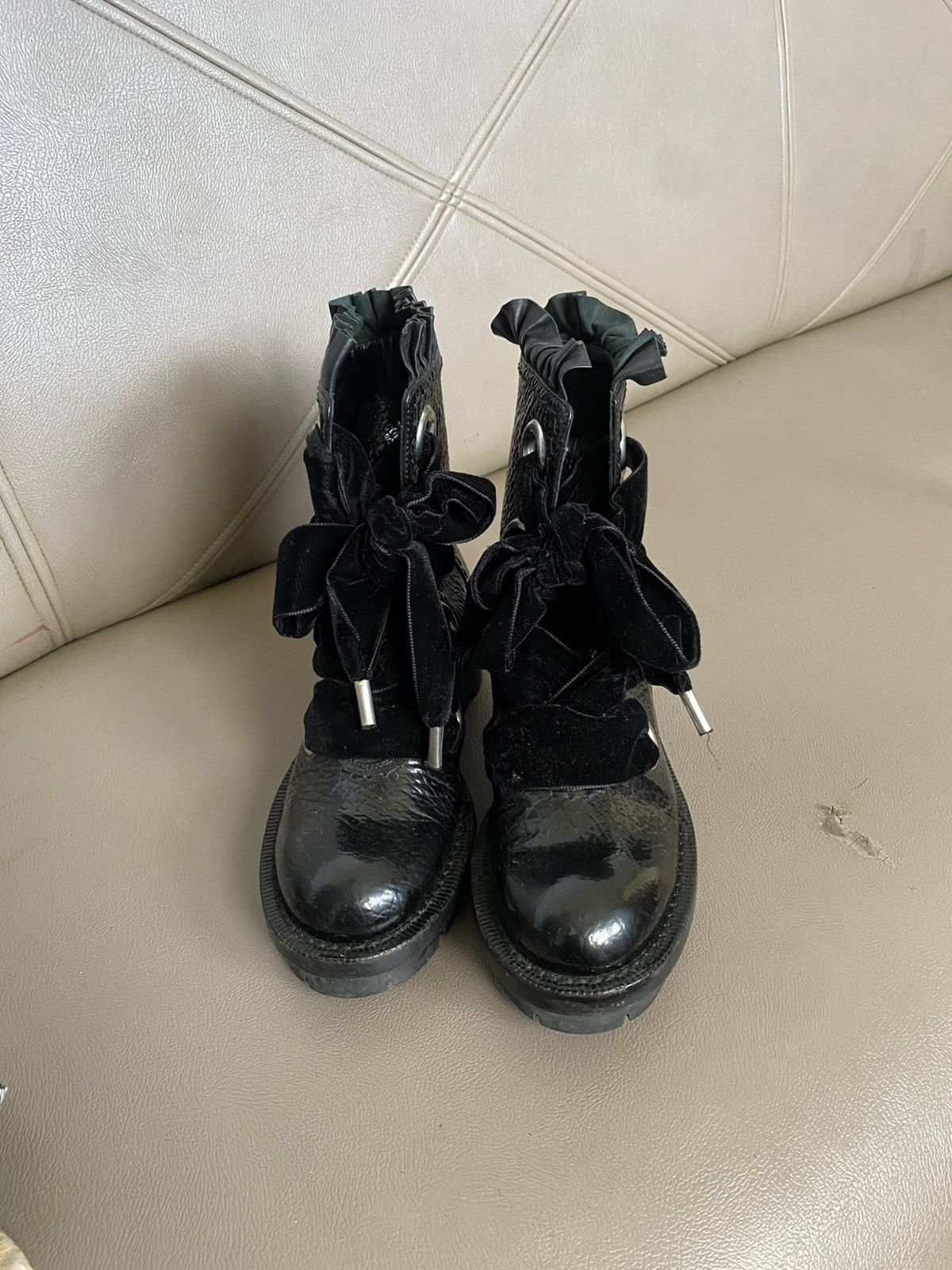 Alexander McQueen Alexander mcqueen patent leather lace up boot Size US 6.5 / IT 36.5 - 3 Thumbnail