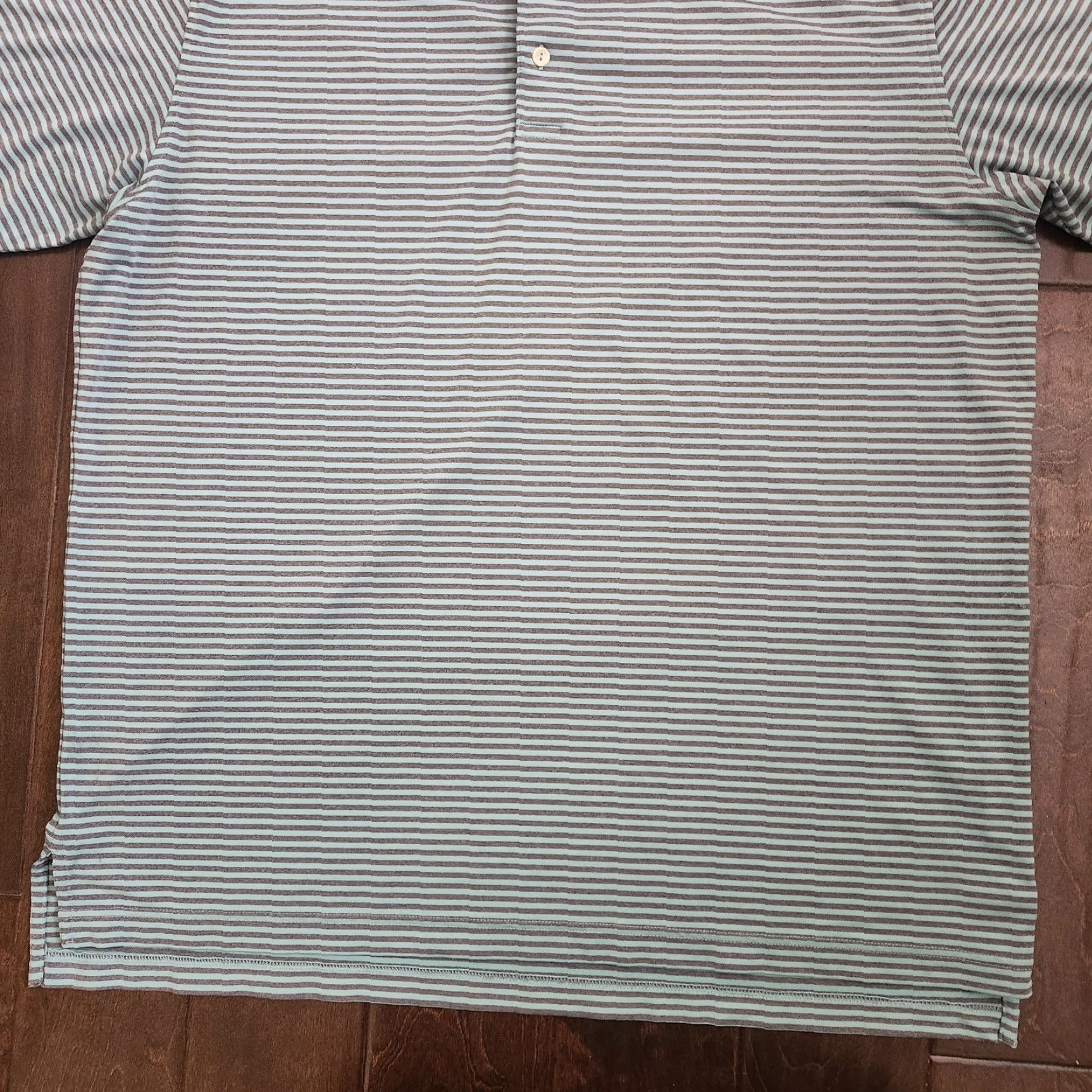 Peter Millar Peter Millar Summer Comfort Shirt Mens XL Turquoise Striped Polo Golf Atheisure Shirt Size US XL / EU 56 / 4 - 3 Thumbnail