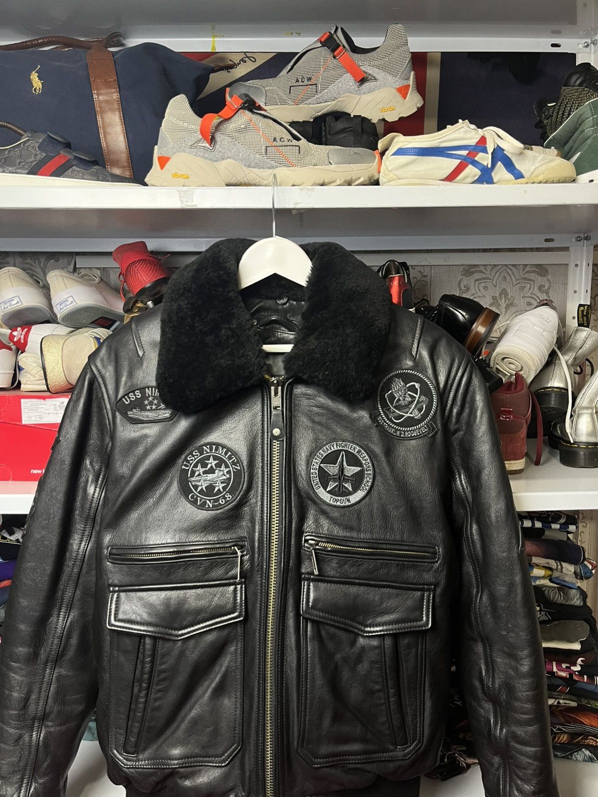 Vintage Vintage Leather Bomber Jacket Top Gan B3 Avirex Y2K Rare Size US M / EU 48-50 / 2 - 2 Thumbnail