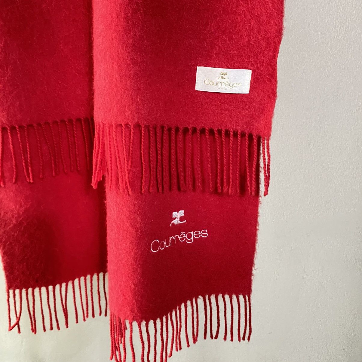Courreges Courreges 100% Red Wool Scarf – Soft & Cozy Size ONE SIZE - 7 Thumbnail