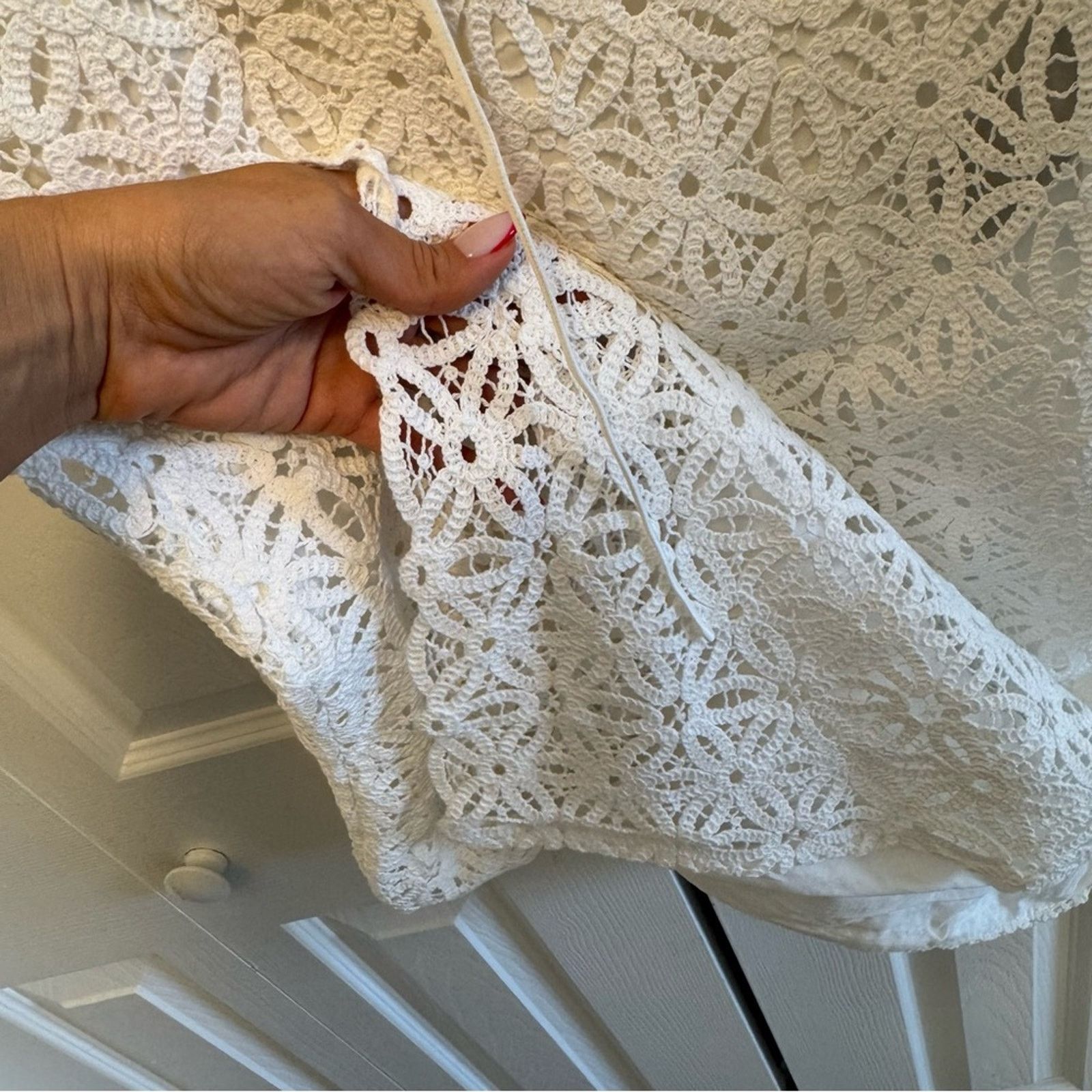 The Kooples NWT! The Kooples White Long Sleeve Crochet Dress, Size 0 Size XS / US 0-2 / IT 36-38 - 6 Thumbnail