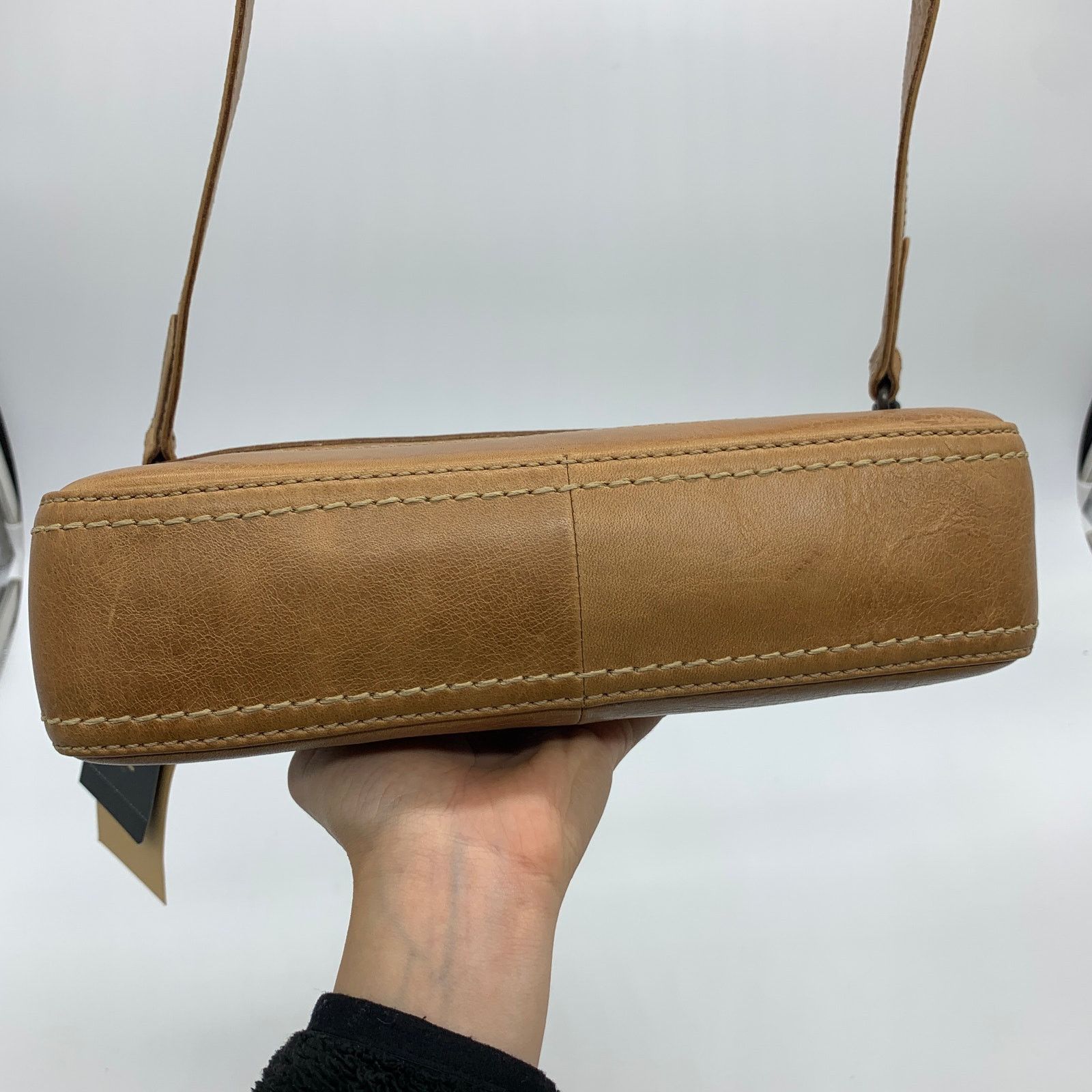 Other Frye Leather Handbags Melissa Baguette Bag Beige Brown Size ONE SIZE - 15 Thumbnail