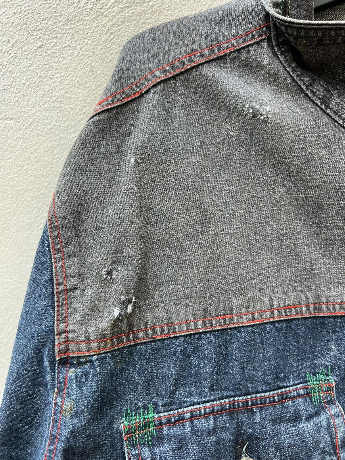 Marithe + Francois Girbaud Vintage MFG Distressed Oversized Denim Jacket Size US XL / EU 56 / 4 - 8 Thumbnail