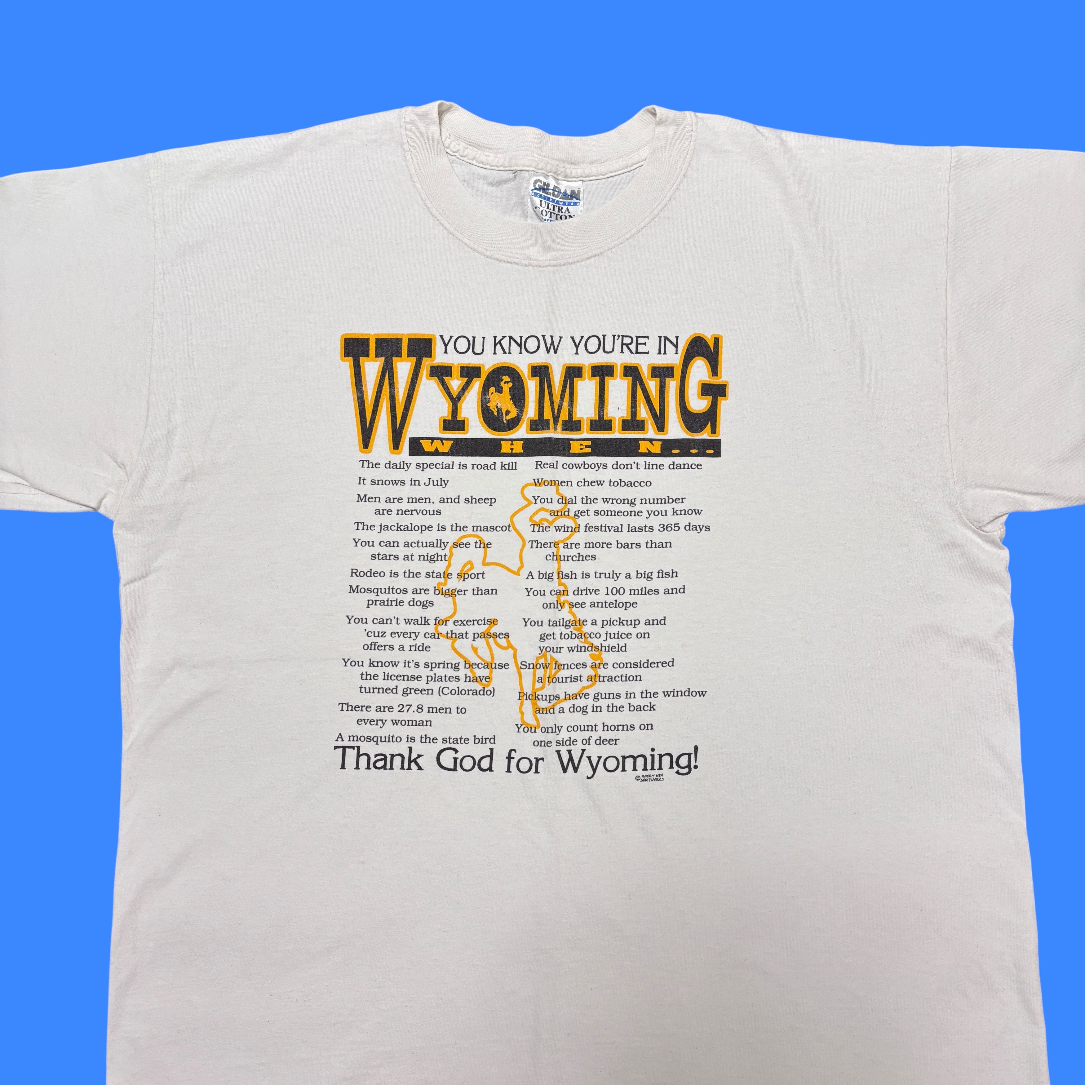 Vintage Vintage Humor Shirt Y2K Wyoming USA Quote Graphic Tee Size US XL / EU 56 / 4 - 2 Thumbnail