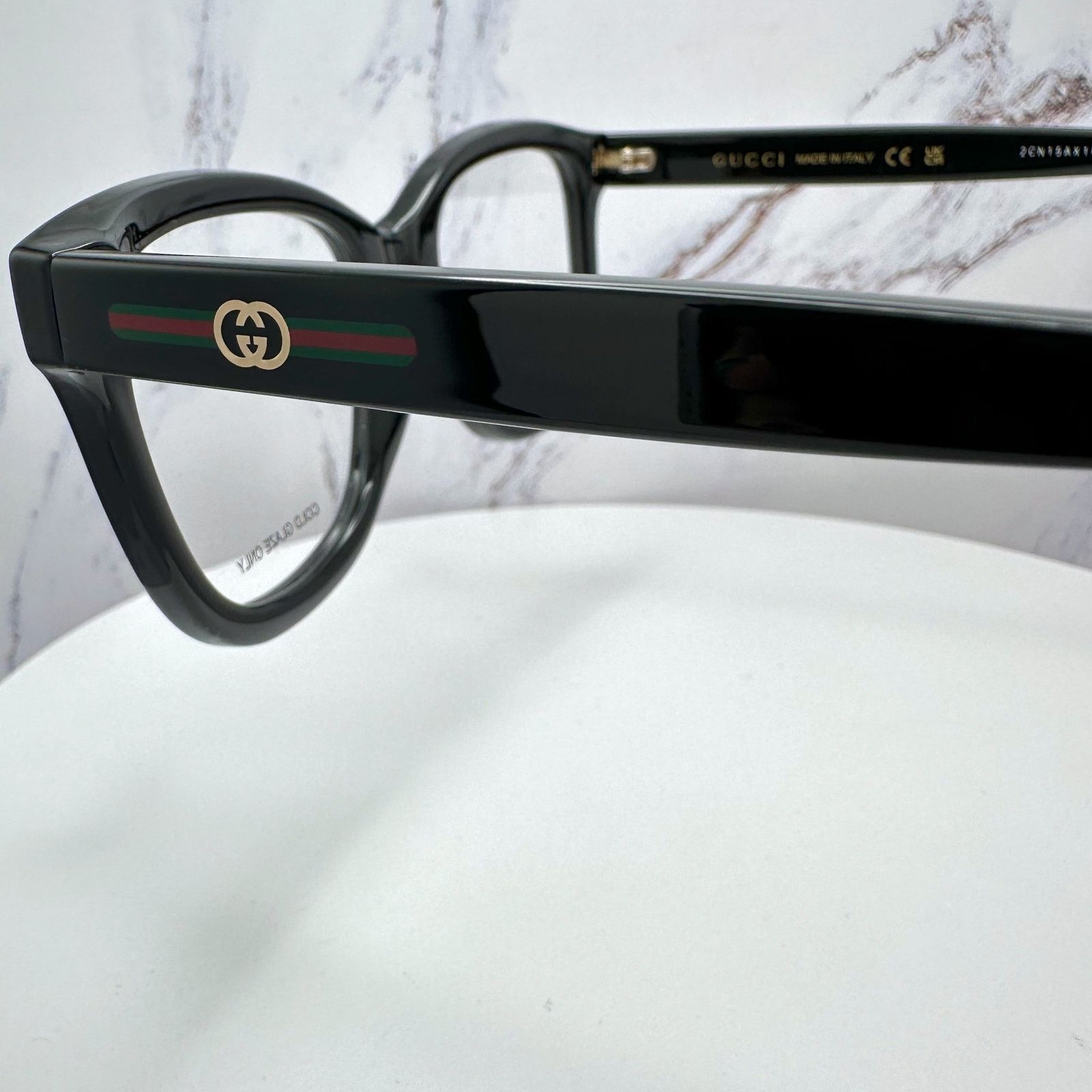 Gucci New GUCCI Eyeglasses Black Square GG Logo Red Green Web Size ONE SIZE - 12 Thumbnail