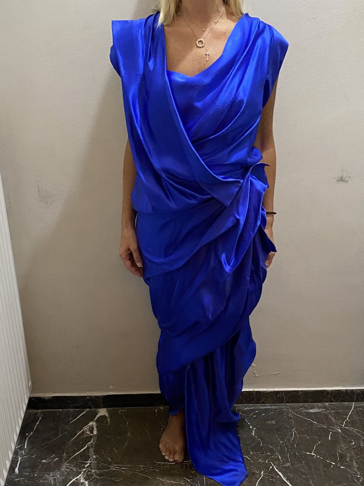 Vivienne Westwood VIVIENNE WESTWOOD ELECTRIC BLUE SILK DRESS Size M / US 6-8 / IT 42-44 - 3 Thumbnail