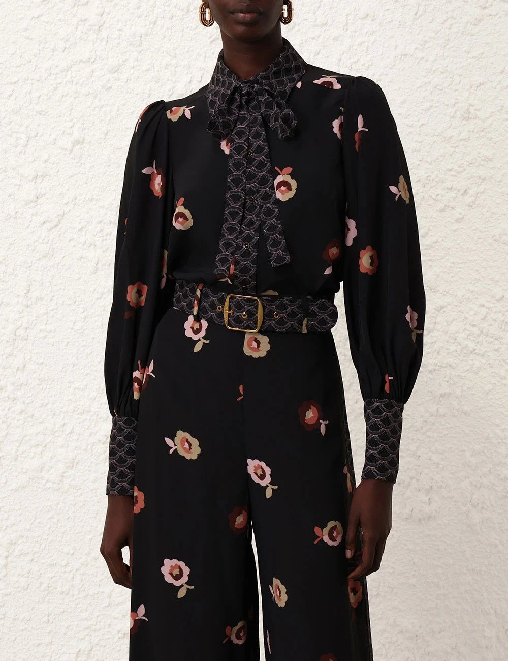 Zimmermann oc11z0825 Pussybow Shirt in Black Size M / US 6-8 / IT 42-44 - 2 Thumbnail