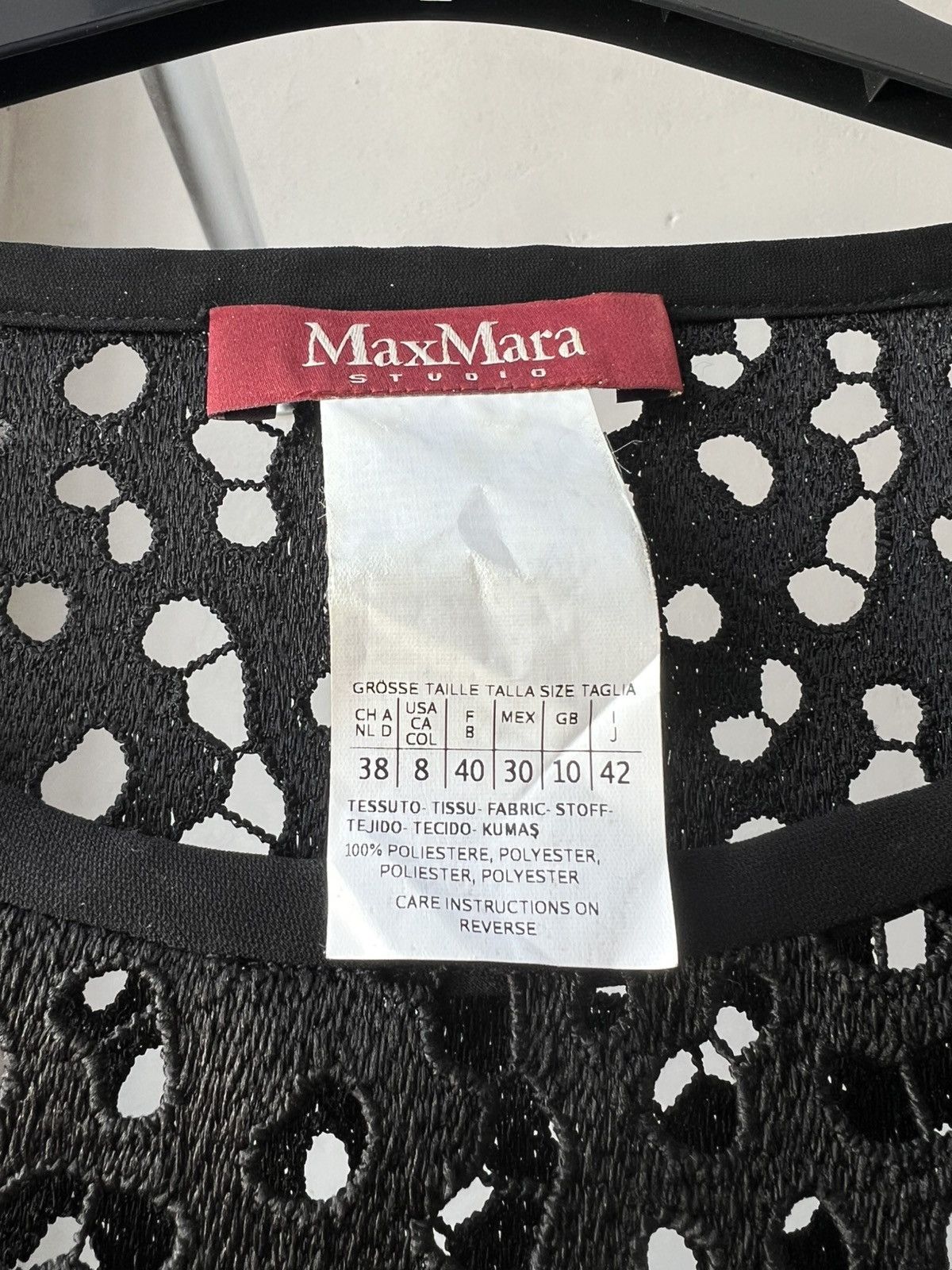 Max Mara MAX MARA STUDIO BLACK OPENWORK SLEEVELESS BOXY STYLE DRESS Size M / US 6-8 / IT 42-44 - 8 Thumbnail