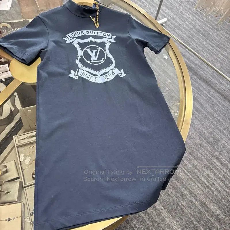 Louis Vuitton Louis Vuitton Women's Blue Cotton Dress XS . Size XS / US 0-2 / IT 36-38 - 3 Thumbnail