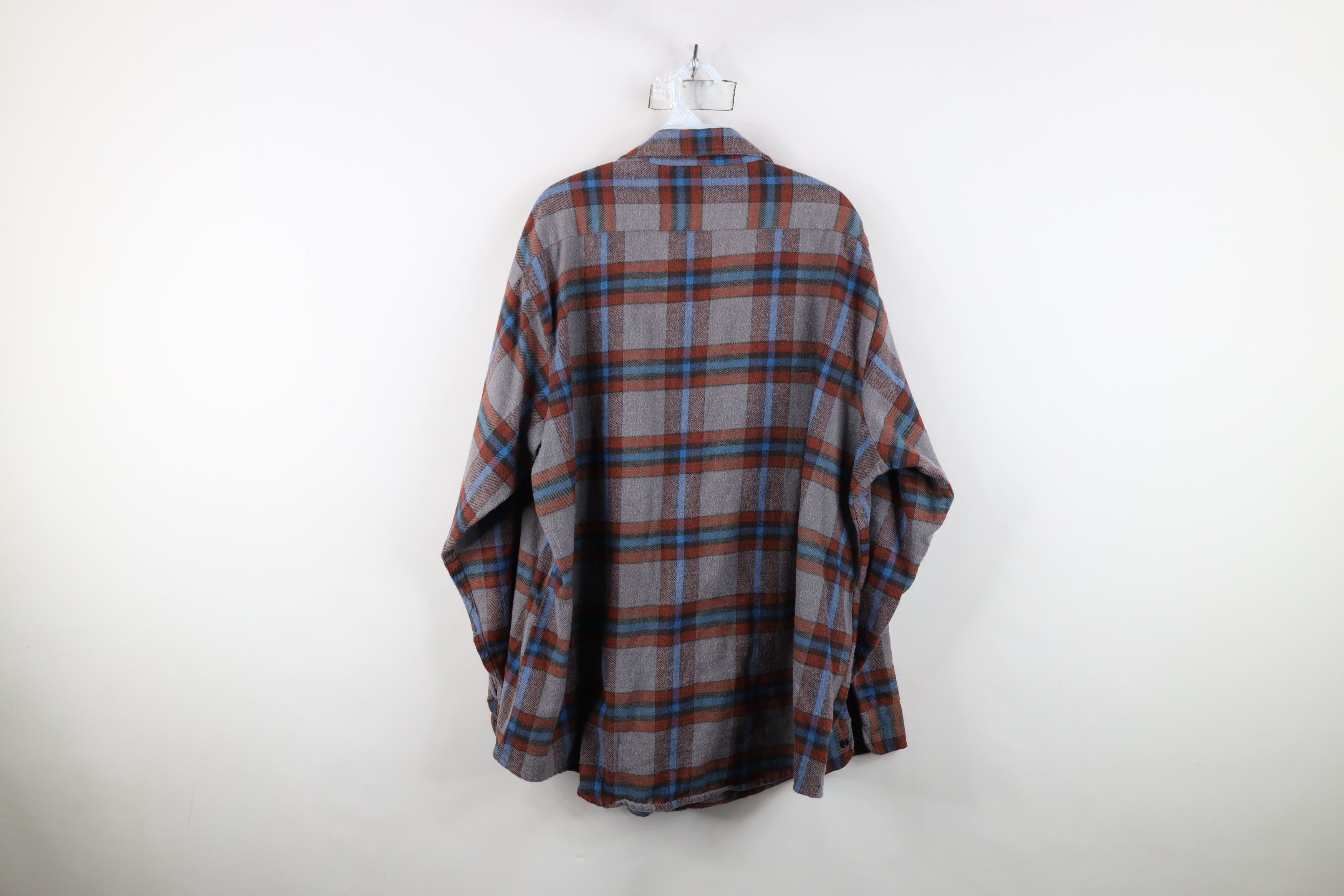 Vintage Vintage 70s Streetwear Heavyweight Button Shirt Plaid USA Size US XXL / EU 58 / 5 - 8 Thumbnail