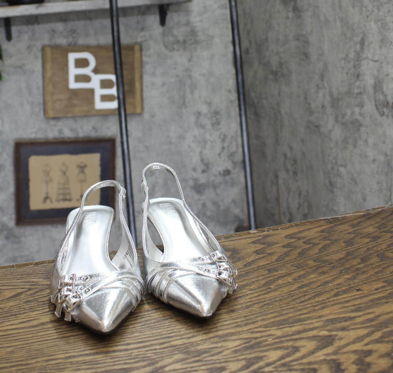 Other Nwt Inc International Concepts Heel Silver Crinkle Gray 8m Size US 8 / IT 38 - 3 Thumbnail