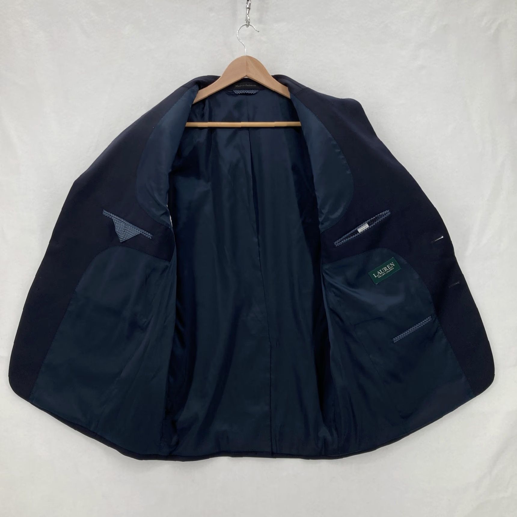 Ralph Lauren Lauren Ralph Lauren Blazer Mens 42R Navy Wool Blend Two Button Button Coat Jacket -Notch Lapel- Navy Blue Size 42R - 7 Thumbnail