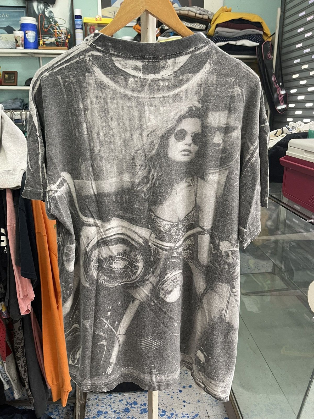 Vintage Vintage 90s All Over Print Biker T-Shirt - Classic XL Size US XL / EU 56 / 4 - 2 Thumbnail