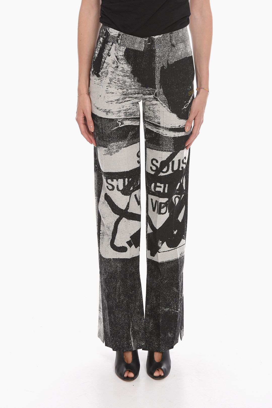 image of Off White Og1Mm0524 Tomek Tailored Pant In Black White, Women's (Size 26)