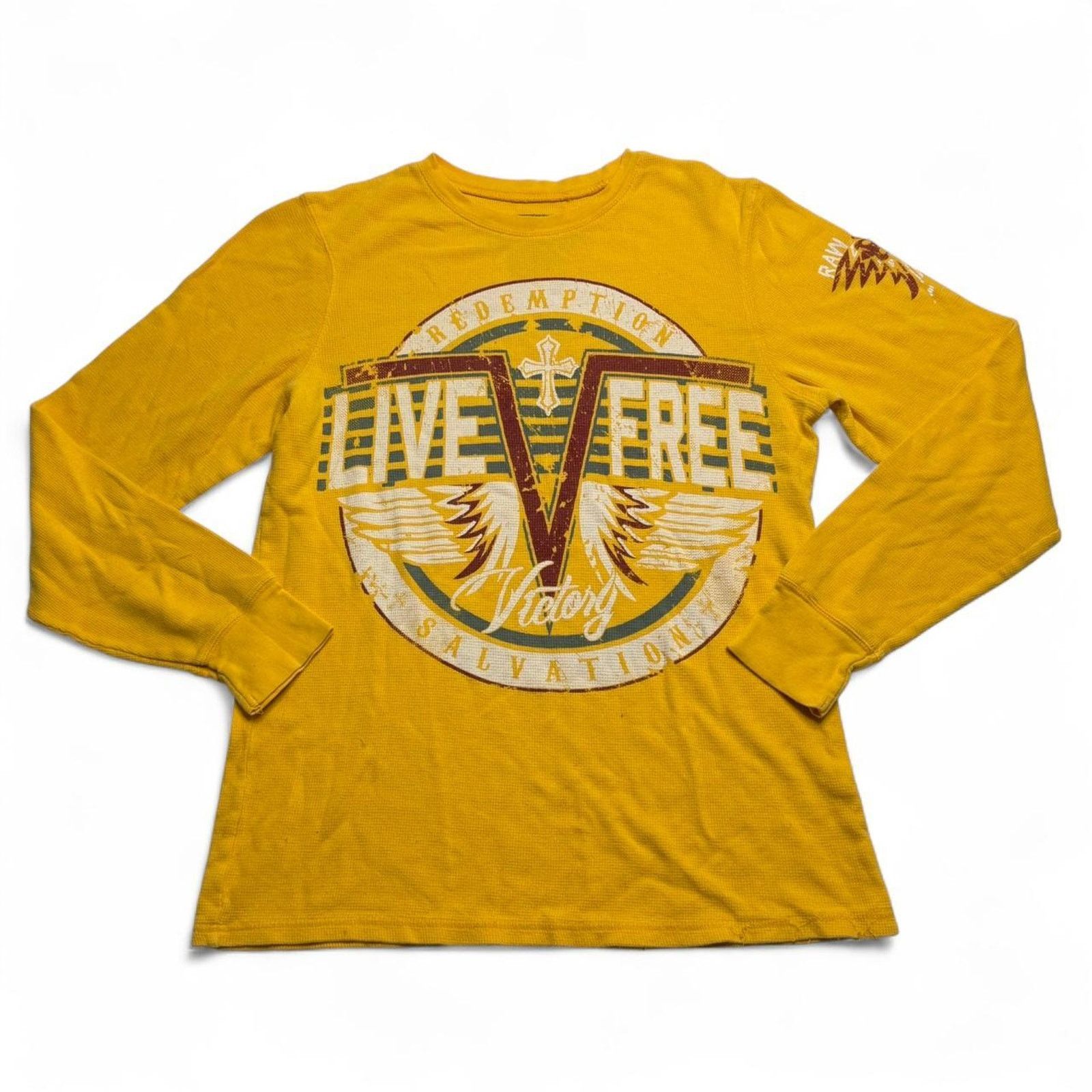 Raw State Raw State Live Free Yellow Thermal Long Sleeve Shirt Size M Size US M / EU 48-50 / 2 - 1 Thumbnail