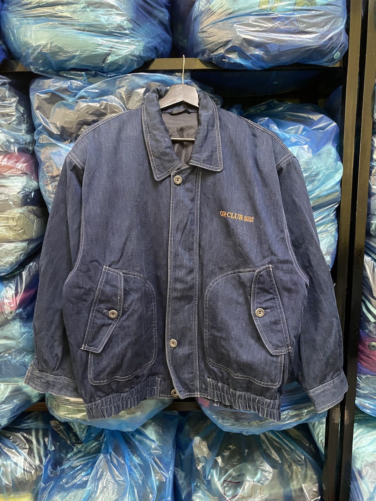 Other Vintage OR CLUB Denim Jacket with Embroidered Eagle Back Size US M / EU 48-50 / 2 - 2 Thumbnail