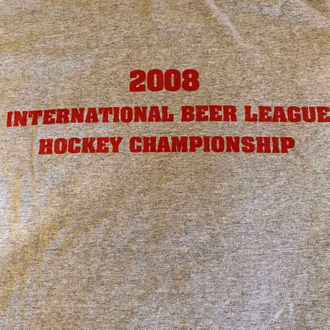 Fruit Of The Loom Fruit Of The Loom 2008 Budweiser Int'l Beer League Hockey Champion T-Shirt 2XL Mens Gray Size US XXL / EU 58 / 5 - 4 Thumbnail