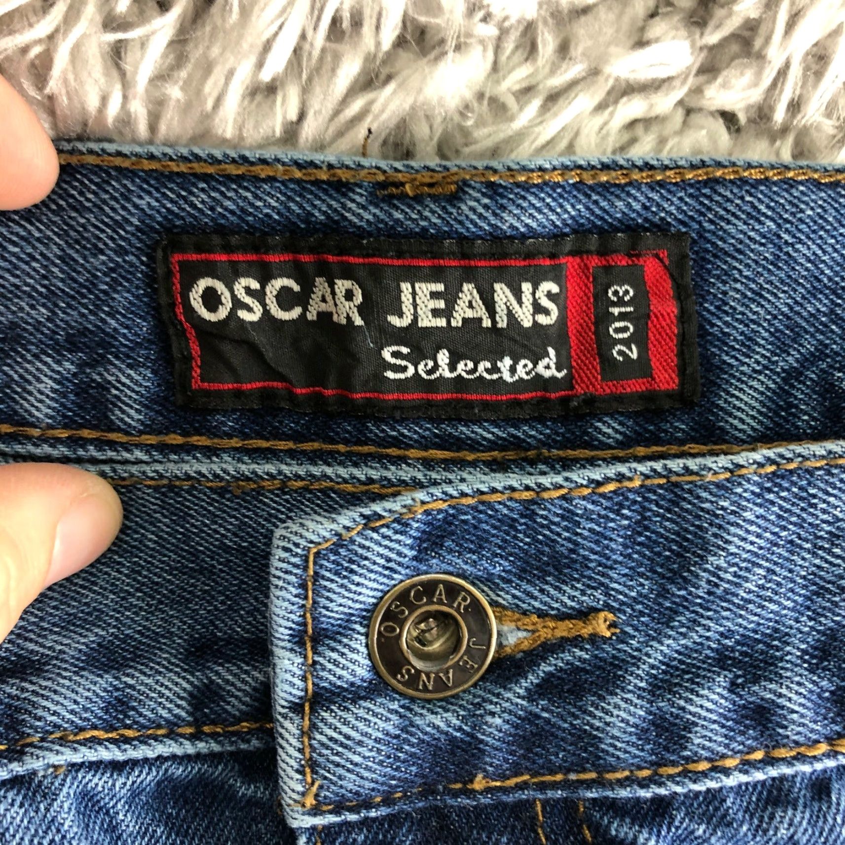 Denime Oscar Jeans Mens 40x30 Mid Rise Straight Leg Medium Wash Blue Denim Jeans Size US 40 / EU 56 - 7 Thumbnail