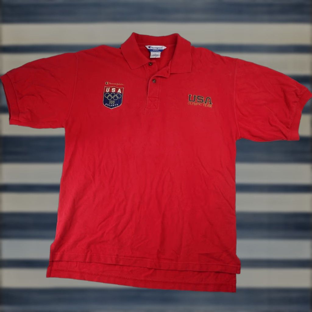 Champion VINTAGE Champion USA Olympics Polo Shirt Men 2XL Red XXL Polo USA Olympics Men Shirt Champion 2XL Red Vintage Size US XXL / EU 58 / 5 - 1 Thumbnail