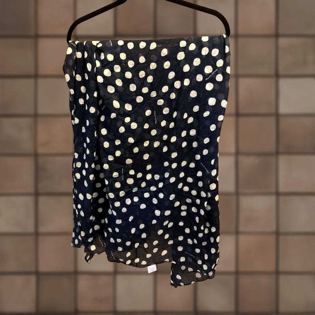 Vintage VINTAGE? No. Manila Grace Square Scarf Blue White Dots 54x54 Silk Blend Cotton Blend Knit Made In Italy Women Square Scarf Bohemian Beach Italy Women Size ONE SIZE - 1 Thumbnail