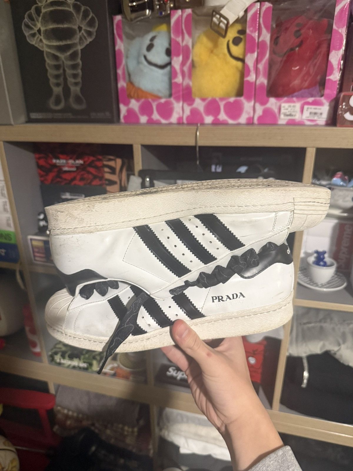 Adidas × Prada Adidas X Prada Black/White Superstar Sneakers Size US 10 / EU 43 - 4 Thumbnail