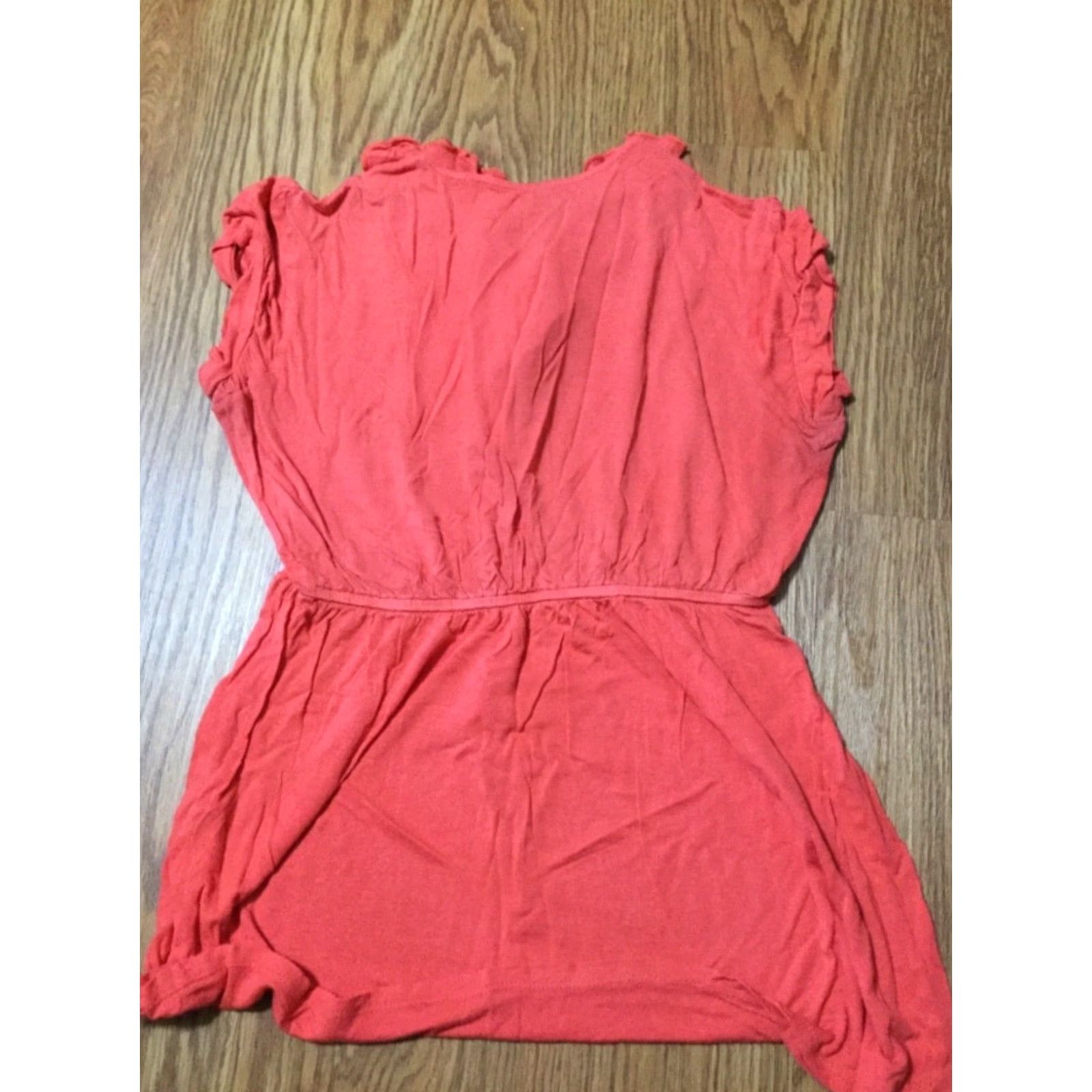 Vintage MOTHERHOOD MATERNITY Orange V-Neck Ruffle Knit Top Blouse Size S Womens Size S / US 4 / IT 40 - 2 Thumbnail