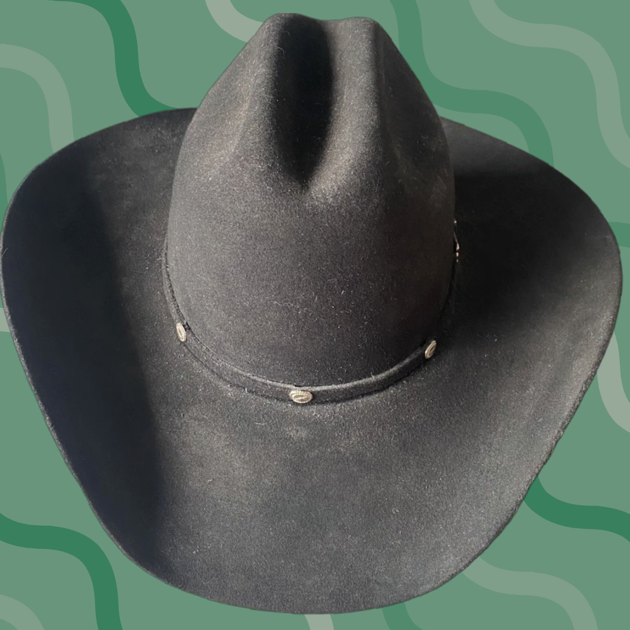 Vintage MHT Cowboy Hat 3X Beaver Blend With Belt Buckle Band Black Size 7 1/8 57 Men Mens Size ONE SIZE - 1 Thumbnail