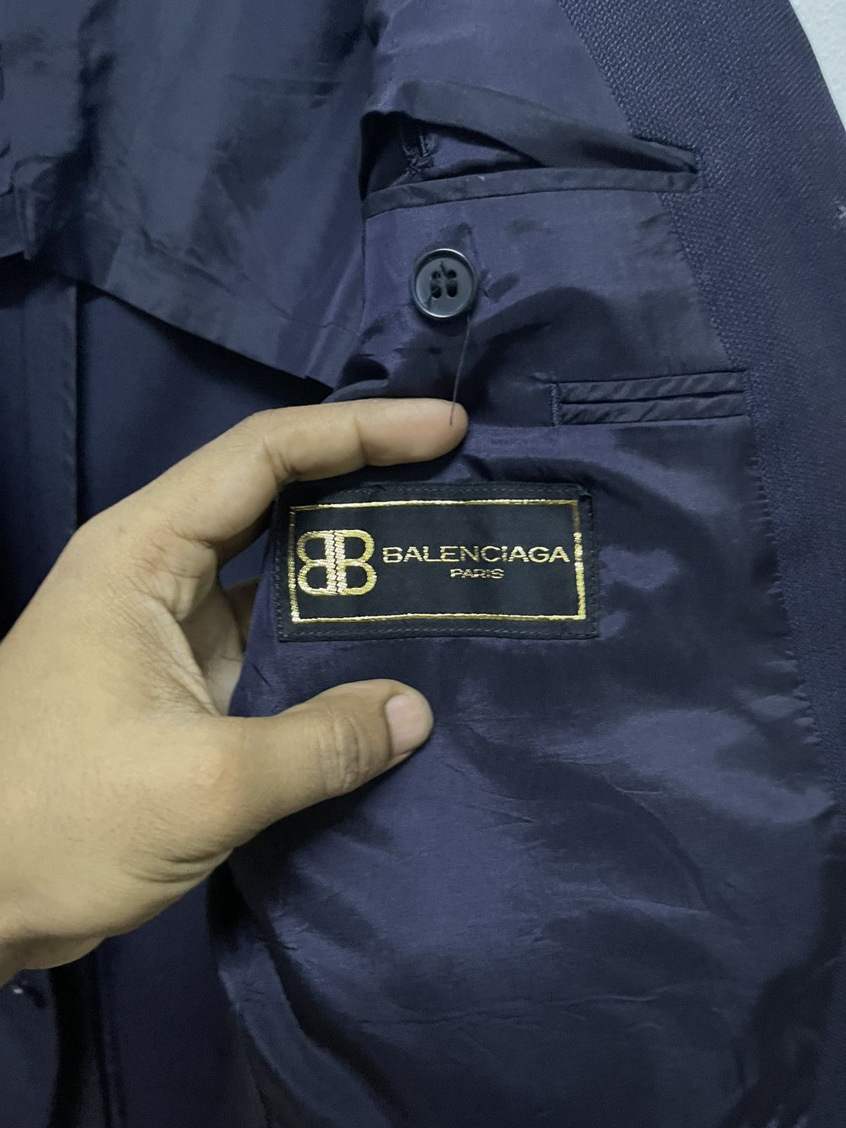 Balenciaga 2000s BALENCIAGA PARIS BLAZZER BLUE BLACK Size 38L - 16 Thumbnail