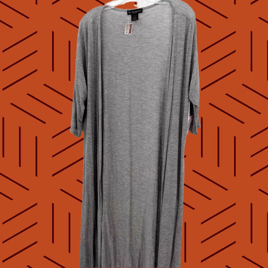 Vintage See You Monday Grey Large Duster Sweater Size L / US 10 / IT 46 - 1 Thumbnail